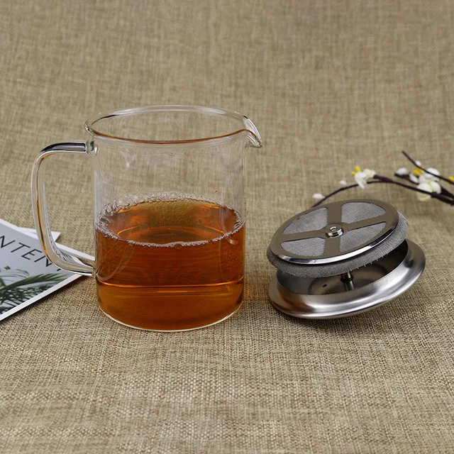 13.5 Ounces 400ml Wholesale Heat Resistant Borosilicate Glass Simple Brew Loose Leaf Teapot