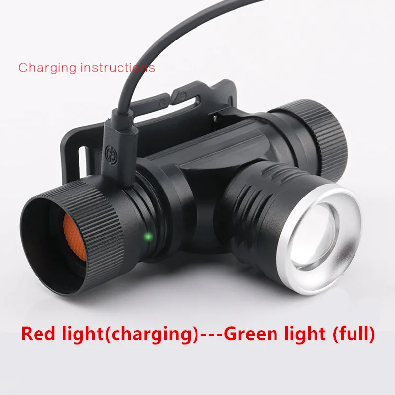 Мощный светодиодный налобный фонарь S0906 с USB-зарядкой T6 для велоспорта 3 режима фонарик кемпинга и рыбалки