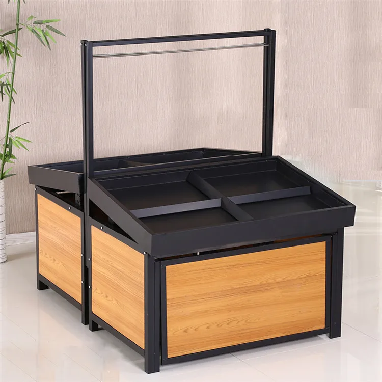 Деревянные стойки для овощей и фруктов на