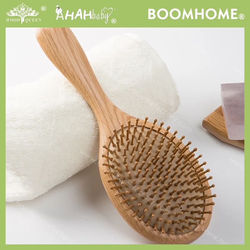 bamboo hair brush set cheap magic cushion wood brush with massage scalp needle for women beauty care  ningbo factory