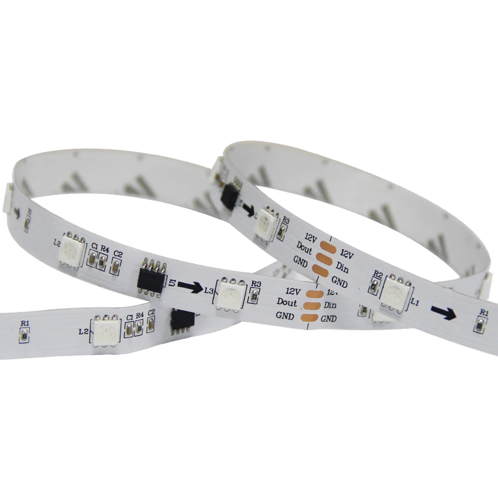 ws2811 ws2811b 5v 2v individually adressable 64leds 12mm 5050 rgb led strip