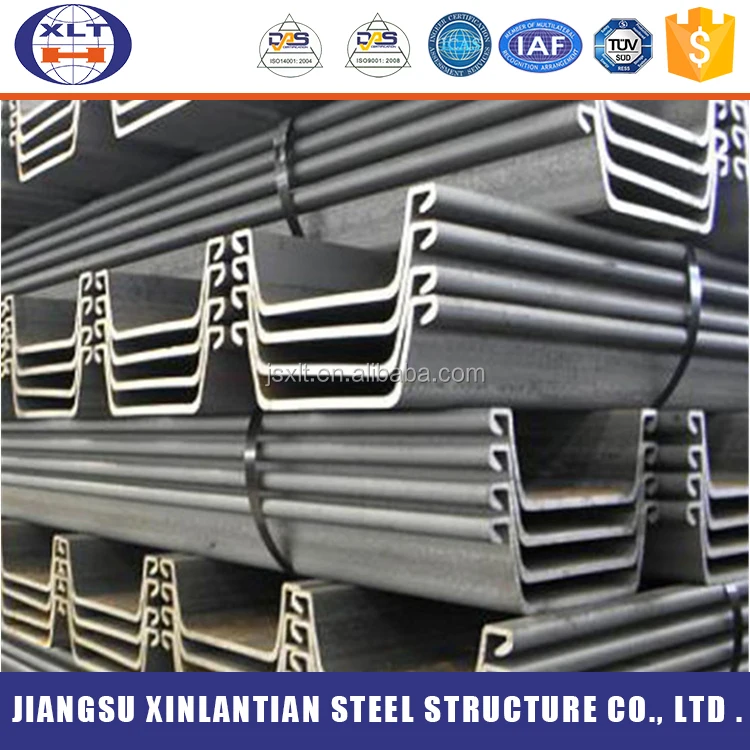 Гидротехнических используется горячекатаный U-образный стальной лист кучи