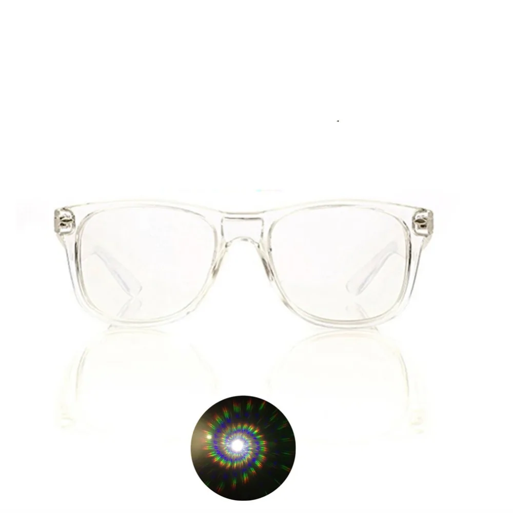 
Spiral Diffraction Glasses, Green,Black,Clear Color Plastic Spirals EDM Refraction Glasses 