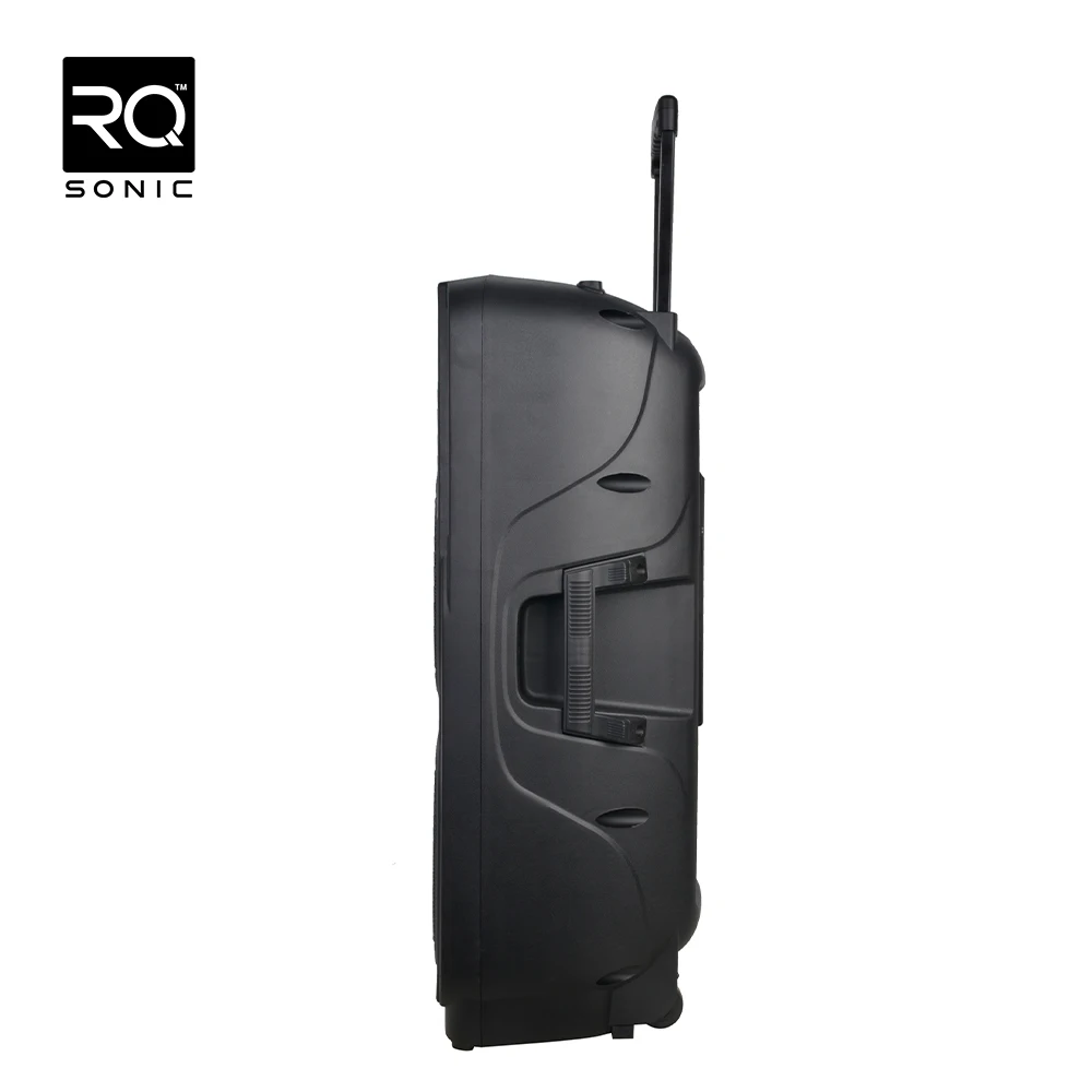 RQSONIC PMQ210AQX Dual 10 Inch Powered Speaker PA Rechargeable Trolley Speaker