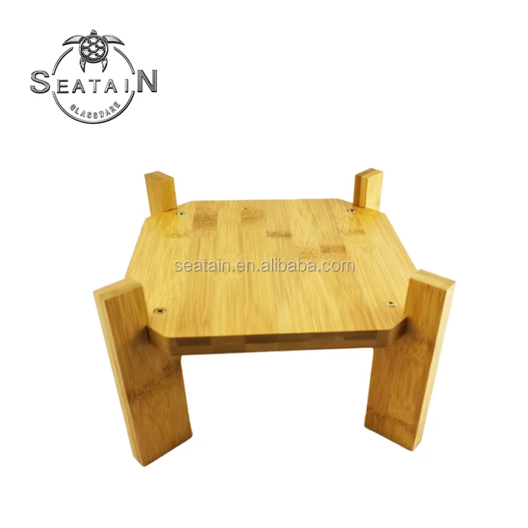 Квадратный диспенсер для напитков из прозрачного стекла объемом 10 л с бамбуковой подставкой