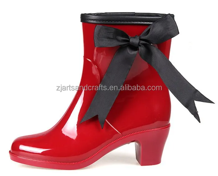 High heel injection pvc rain shoes for women