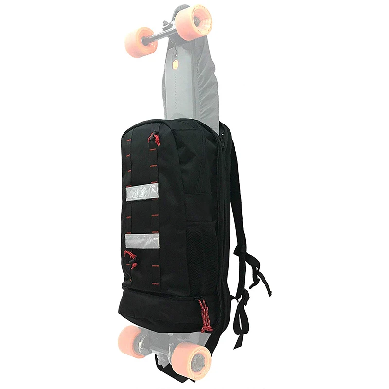 Heavy duty durable boosted board backpack skateboard bag with longboard carry panel