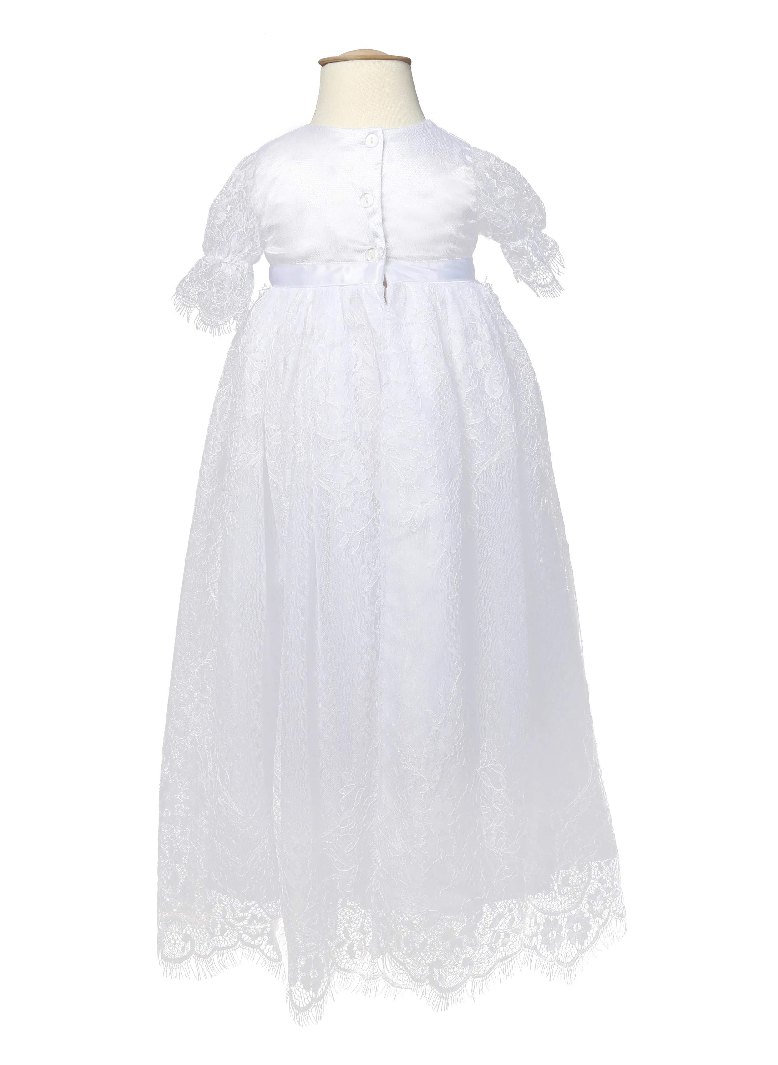 Nimble Cheap 2pcs/Set 100% Polyester Girl Baptism Gown Lace Christening Dress White New Born Baby Girl Baptism Dress
