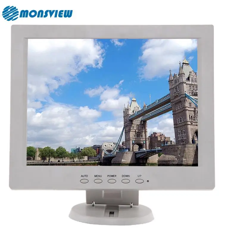 OEM ODM Desktop Square Scree LCD Monitor 12 Inch Industrial 1024*768 Square Display Monitor with VGA HDMIed AV BNC USB 12V DC