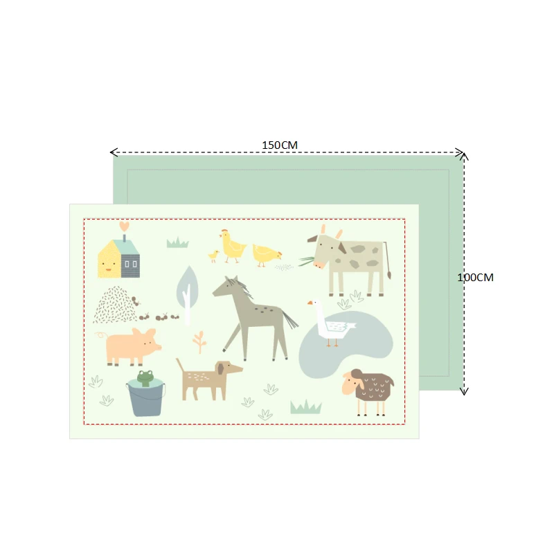 Cartoon animal printed floor children baby play mat