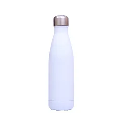 500ml rubber blue cola bottle stainless steel vacuum insulate rubber aqua bottle water bottle with custom logo