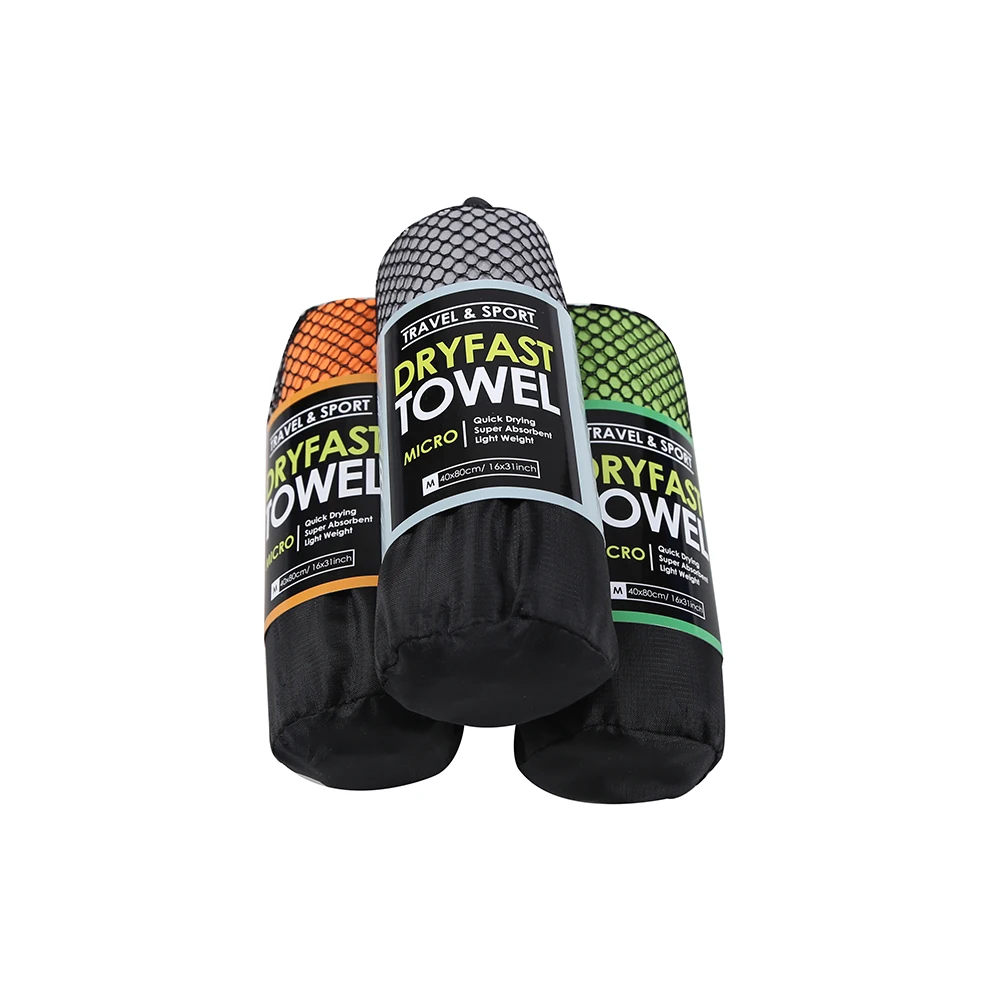 Wholesale Personalized Custom Printed 80 Polyester 20 Polyamide Micro Fiber Outdoor Towel With Pocket