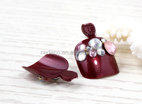 Gems False feet Nail 3D Jewelry Bride Wedding Acrylic Toe Nails