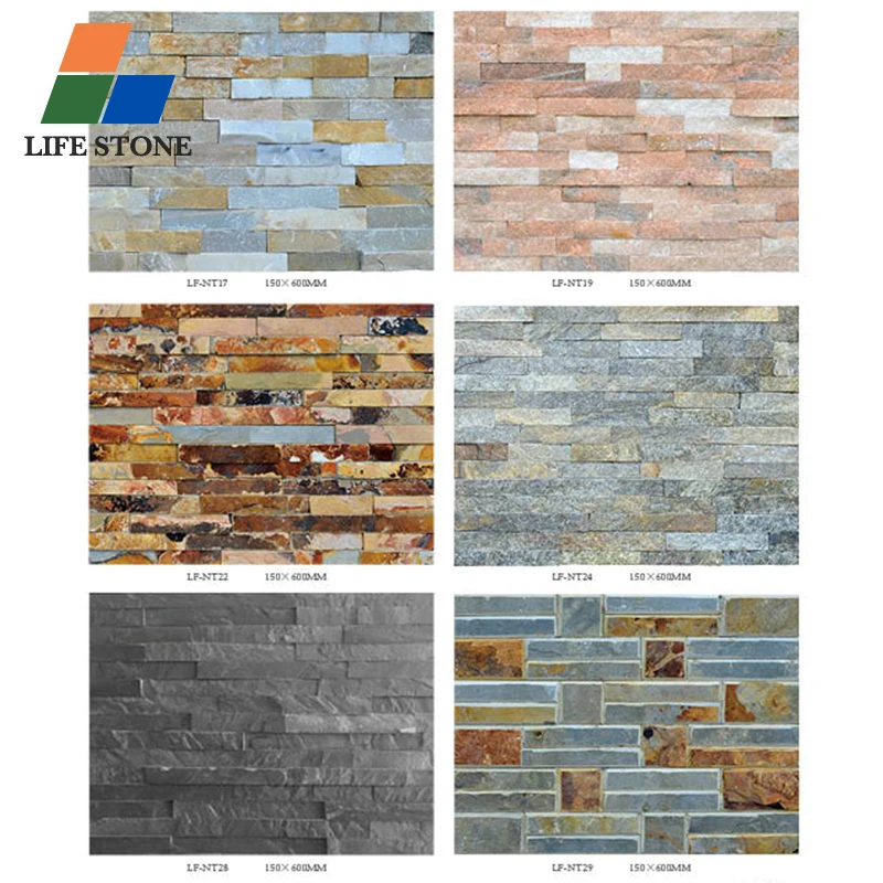 China Factory Wholesale natural slate stone wall cladding stone brick garden outdoor