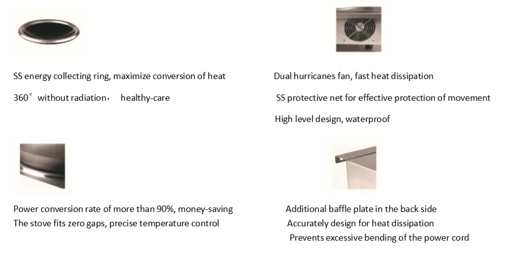 CHK-CI355  3.5KW High Power Commercial Induction Cooker Wok
