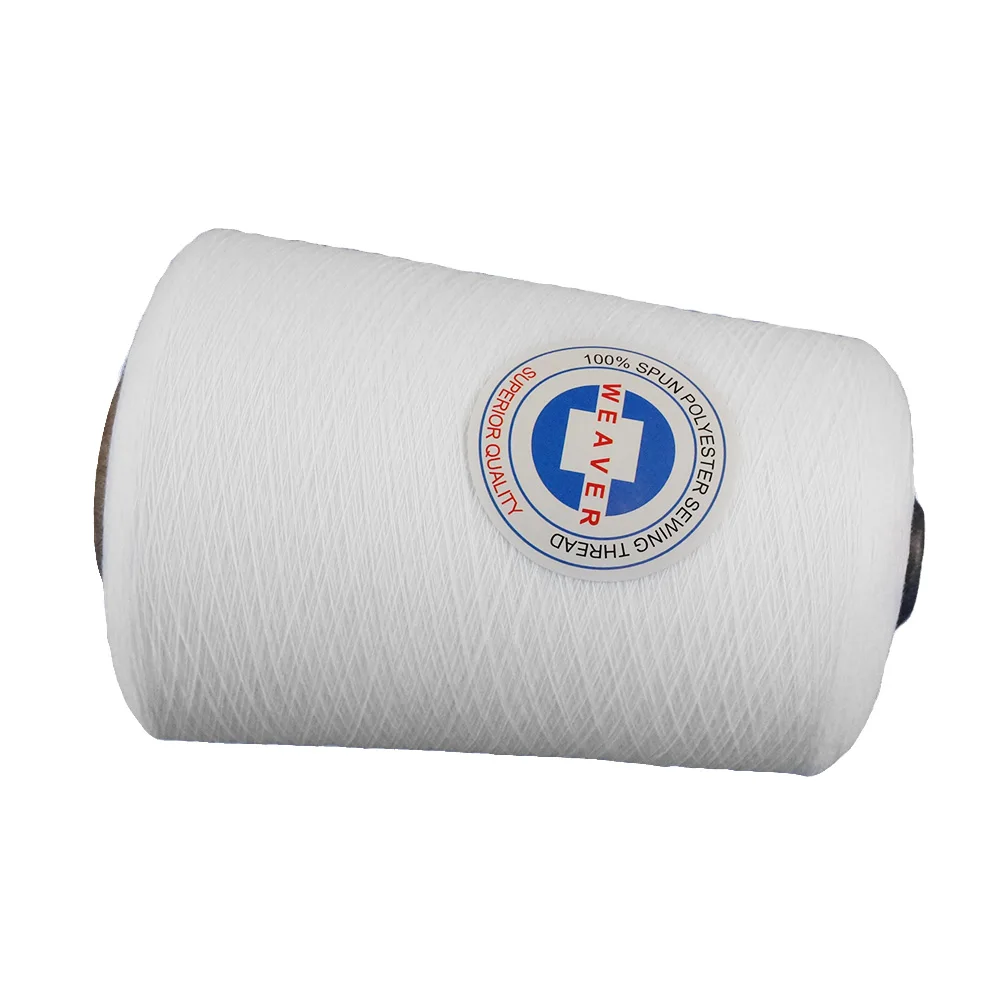 Spun Polyester Yarn unwaxed pe 30s Raw White