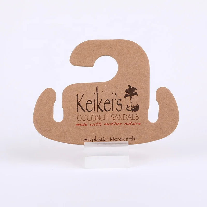 Wholesale price top quality customized recycled cardboard paper kraft chipboard hanger hook for flip flops China