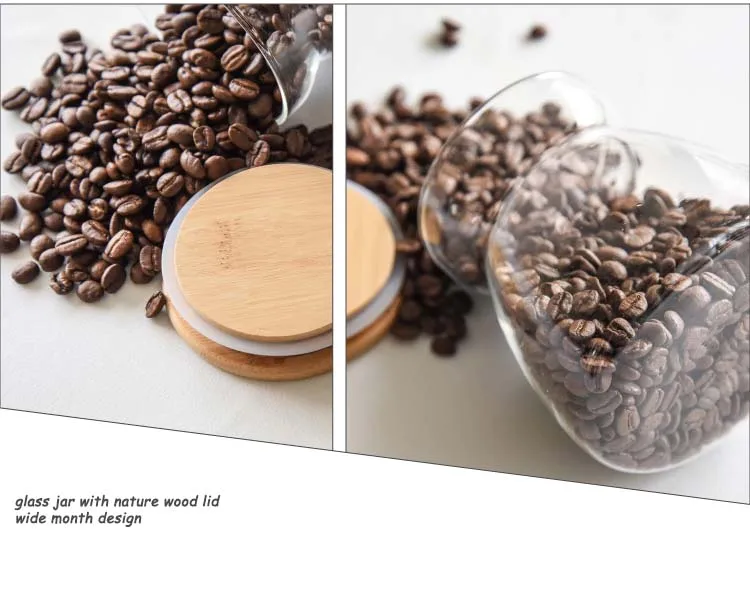 2019 home goods high quality silicone storage jar seals glass jar wooden lid