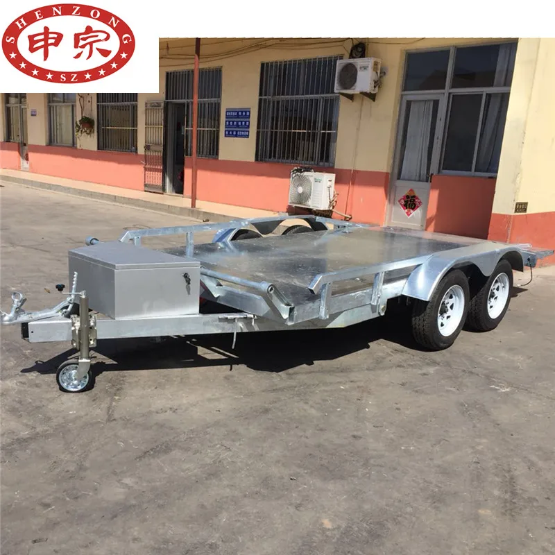 galvanized tandem car transport utility car trailer