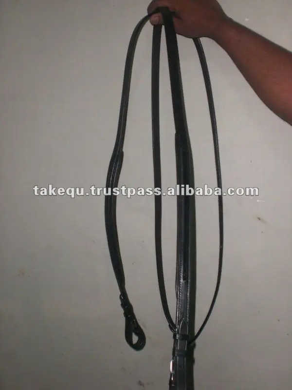 Empty channel leather reins