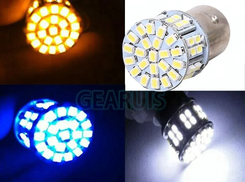 Автомобильный светодиод S25 P21/5W 1157 BAY15D BAU15S ba15s 50SMD 1206 LED 50SMD светодиод для поворотников/фонарей заднего хода Белый Красный DC 12V
