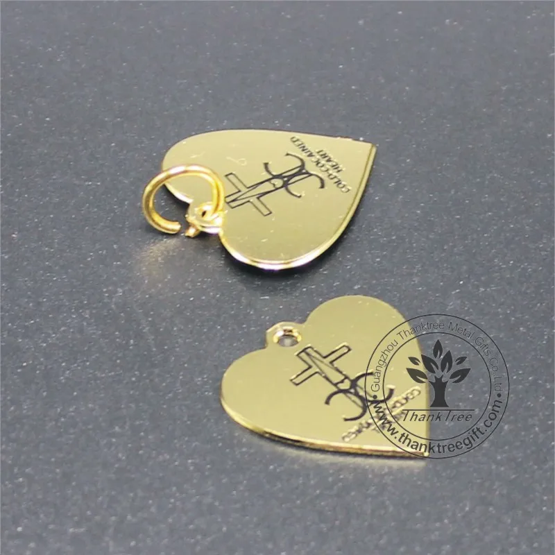 factory wholesale logo engraved custom small metal tags for jewelry