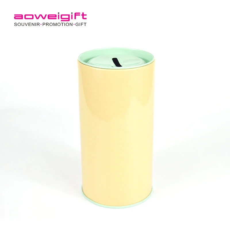 New style Coin Pots Multicolor Cylindrical tin piggy bank