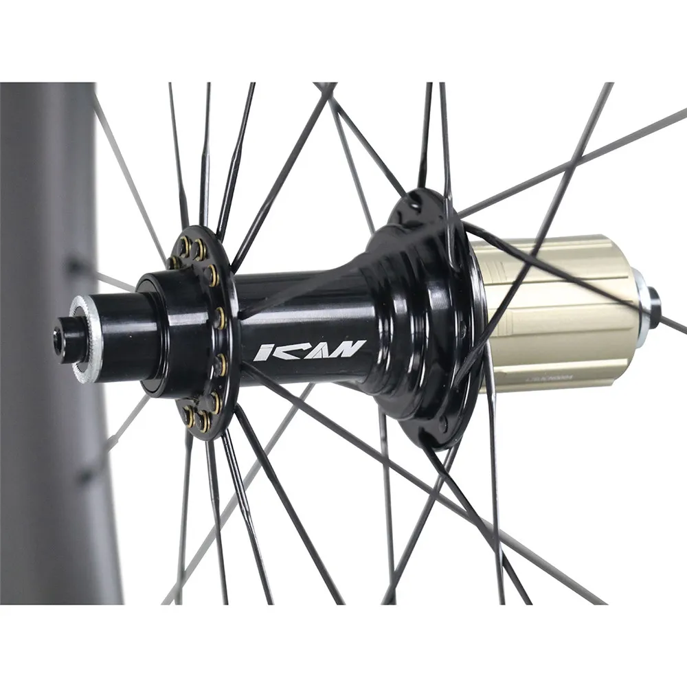 New Ican Carbon Clincher 86mm Bike Wheelset With Sapi Spokes Wheels