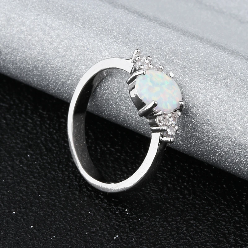 New fashion jewelry with white fire opal stone ring wholesale