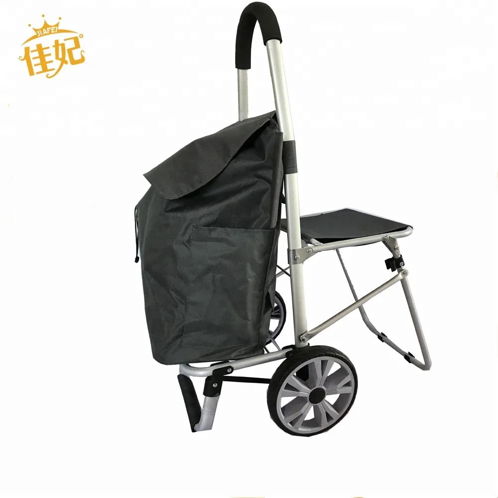 made in china Aluminum tube shopping cart with chair