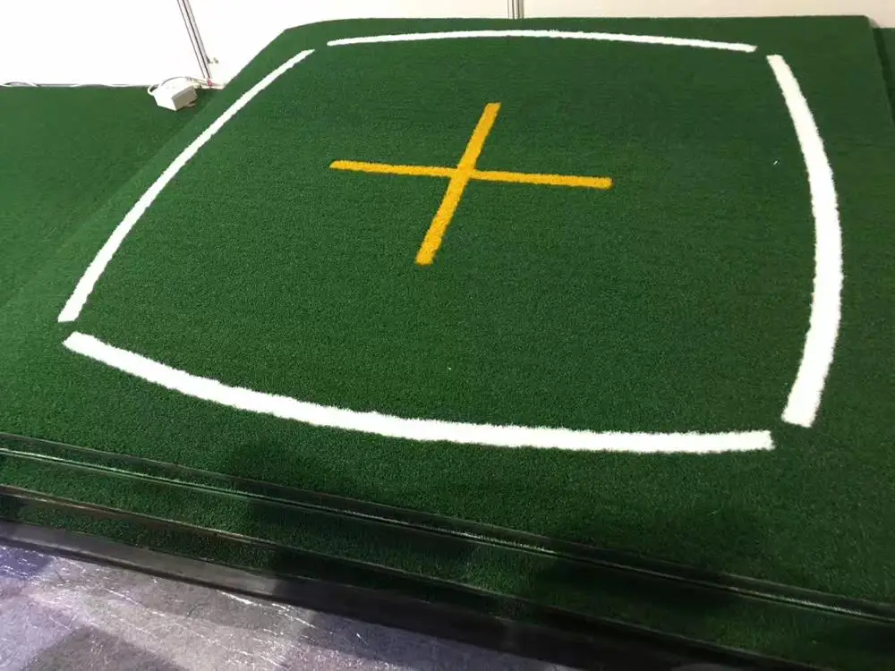 YGT 3D Golf Course Hitting Driving Range Mats Indoor Practice Golf Teaching Mat with Training lines