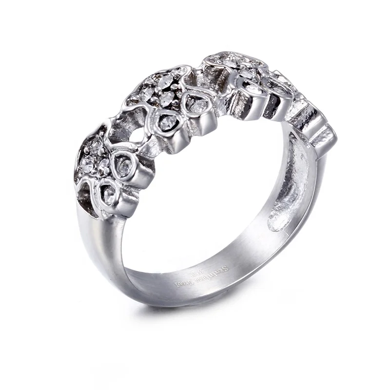 
Excellent Quality Modern Bear Shaped Finger Band Custom Stainless Steel And Gold Ring 