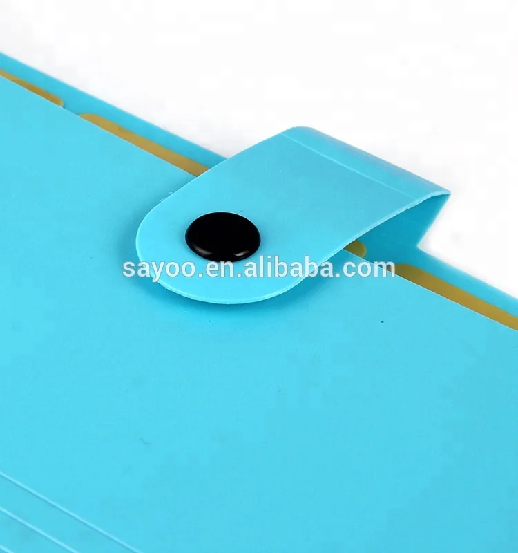 New Arrival Colorful 8 Pockets 5 Pockets File Folder With Button