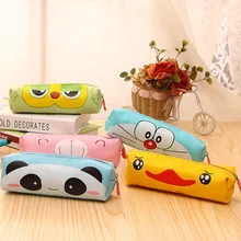 Creative Kawaii Bear Panda PU Pencil Case Cute Cartoon Doraemon Pencil Box For Kids Korean Stationery Free Shipping 1208