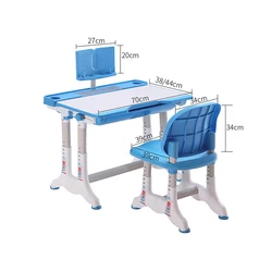 Tilt switch Height adjustable Folding Kids Study Table Chair children+tables reading desk with Rack