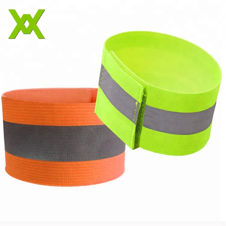 factory price wholesale hi vis reflective safety spandex arm band  strips elastic  running runner walker  cyclin wristband