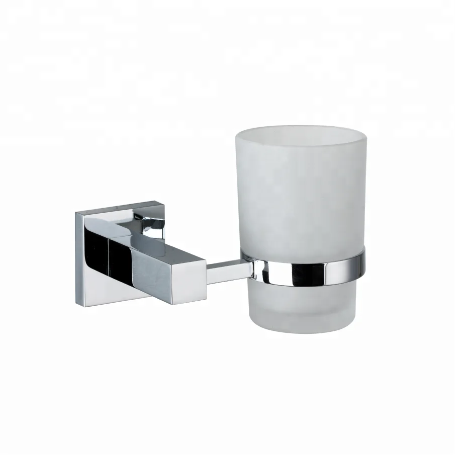 
Metalique Zinc Alloy Chrome Finishing Wall Mounted Single Tumbler Holder Glass Toothbrush Holder 51074 