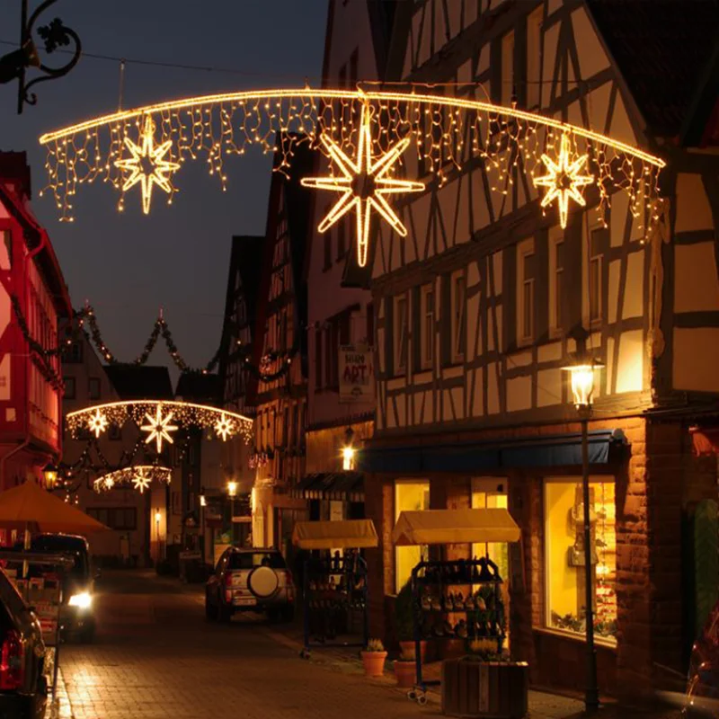 Outdoor LED Large Christmas Motif Across Street Lights for City Commercial Xmas Decoration