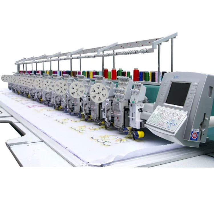 Custom 24 Head Cap T-shirt Flat Embroidery Machine Multi Embroidery 400*680mm and 400*1200mm Embroidery Area 16 Head Number