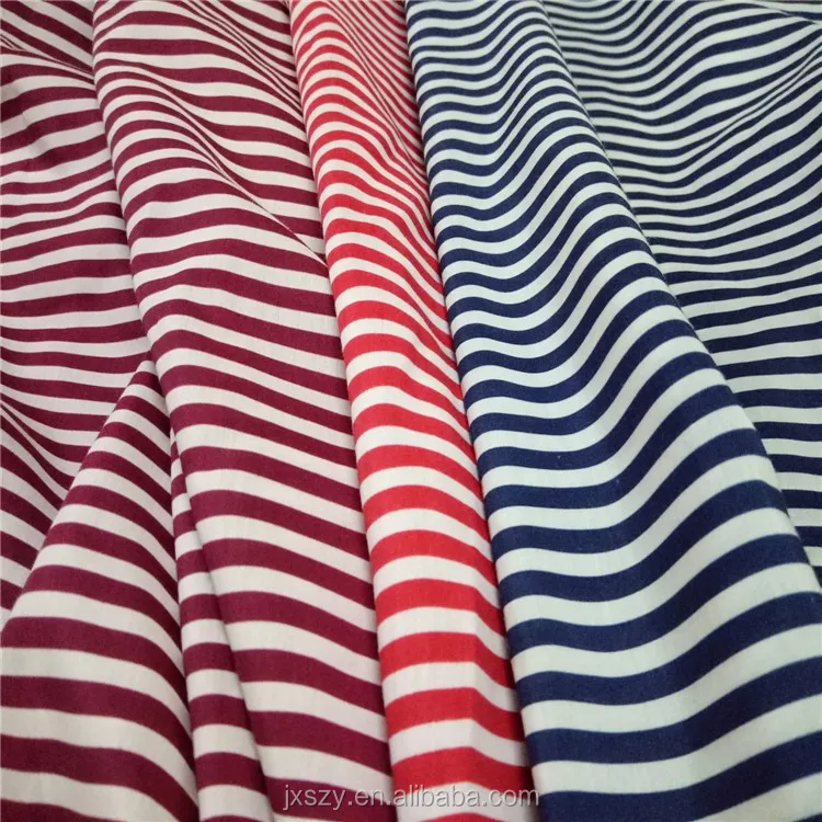 Stripe Digital Print 16mm Silk Cotton Fabric