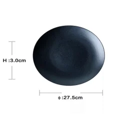Nordic matte black ceramic tableware dinner plate wholesale rice bowl sets