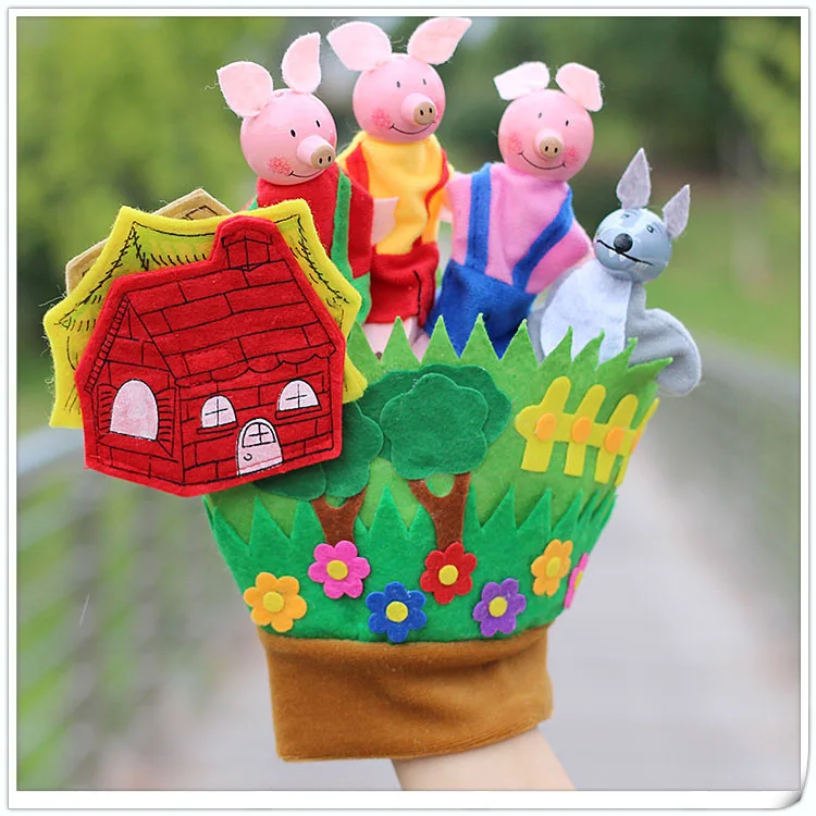 Куклы на пять пальцев для детей дошкольного возраста с тремя маленькими свиньями