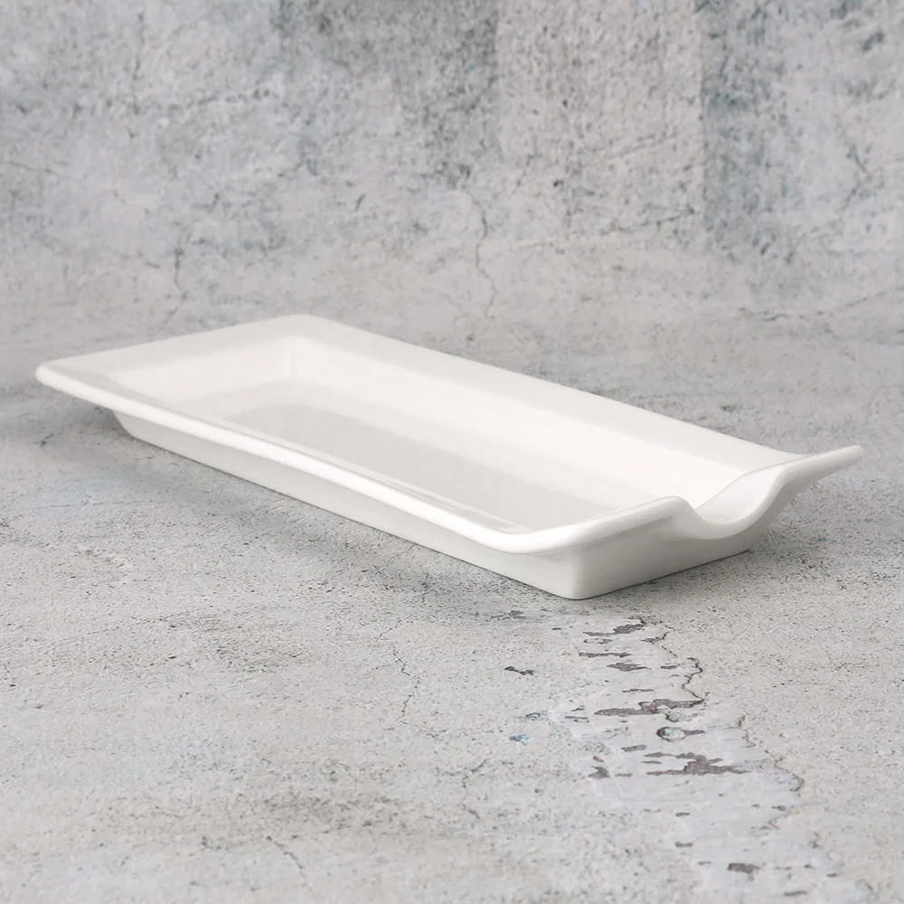 
22cm White Custom Design Ceramic Porcelain Kitchen Cooking Spoon Rest Holder 