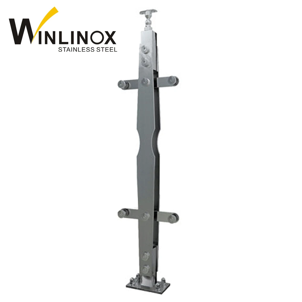 Nigeria indoor stainless steel balcony railing, glass baluster