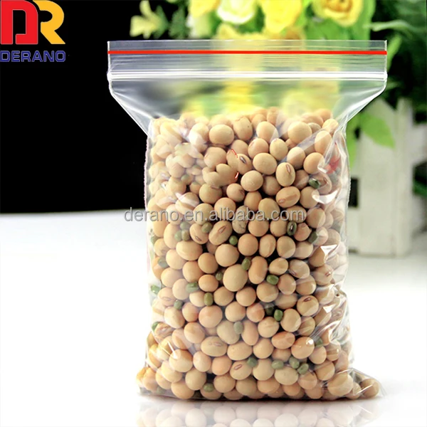 LDPE plastic food packaging transparent zipper poly bag