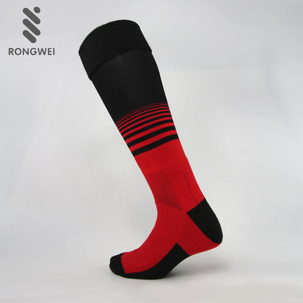
wholesale cheap knee high striped football soccer socks 