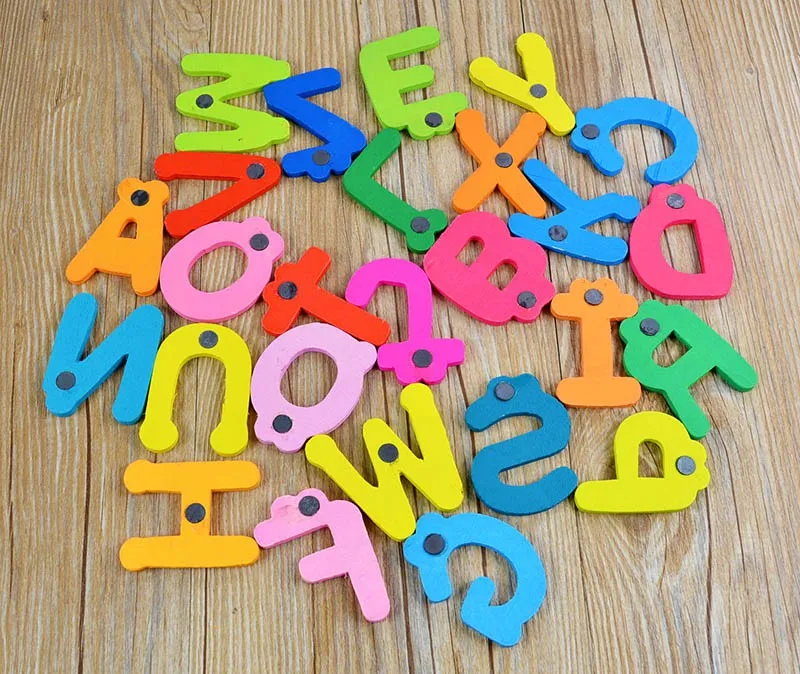 Child Educational Toy Wooden Alphabet Fridge Magnet