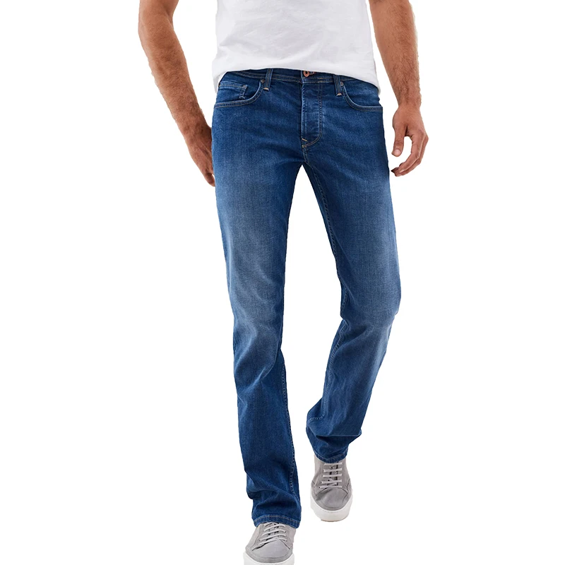 2022  Light blue pants Stock Men Jeans  Casual Style Long Trousers Straight Leg pants Wholesale denim jean custom