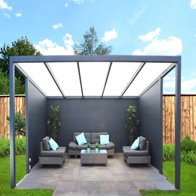 
Cheap and Elegant Retractable Powder Coating Backyard Terrace Patio Accordion Shutter Louver Bioclimatic Aluminum Pergola Price 