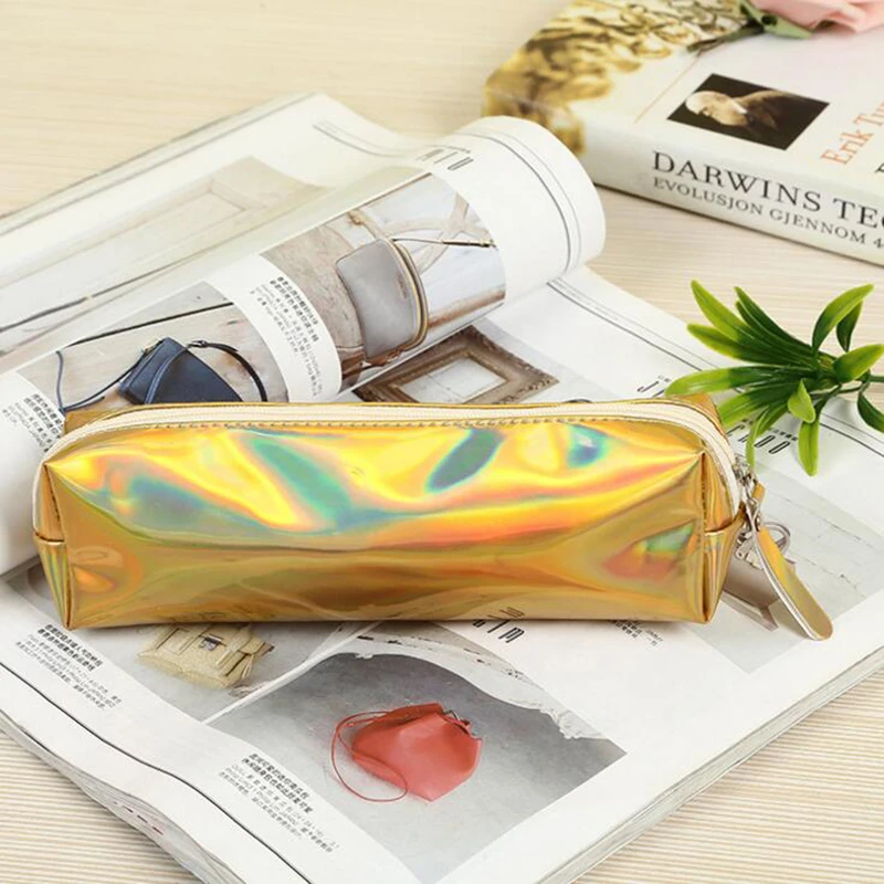 Kawaii Laser Transparent Pencil Case Student School Pencil Case For Girl